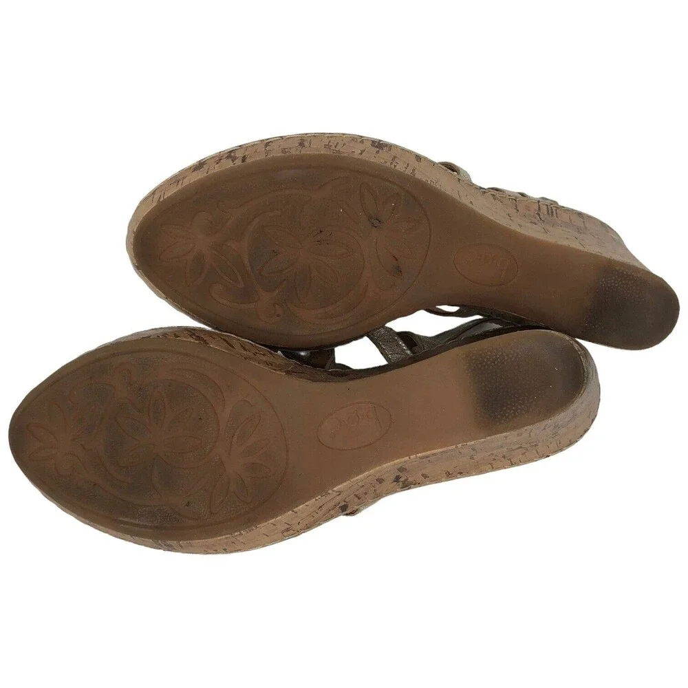 BORN Wynda Womens Sandals Leather Gold Size 9 M Ankle‎ Strap